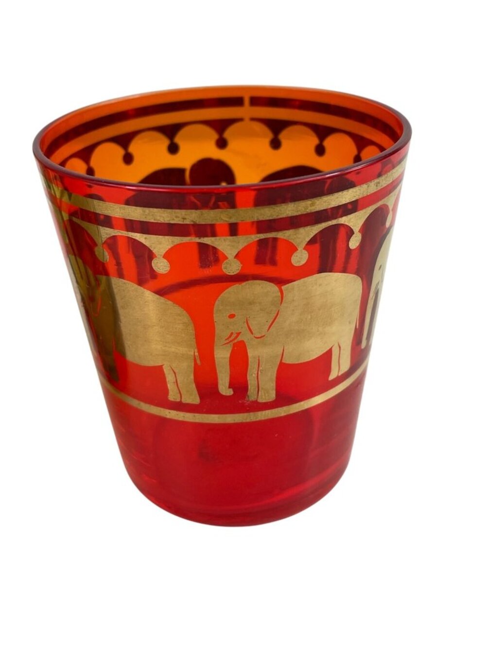 Set Of 3 Vintage MCM Elephant-Themed Juice/Lg Shot Glasses With Gold Detailing - Picture 4 of 9